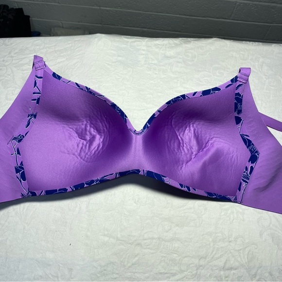 KNIX Wing Woman Contour Bra Violet Magnolia Sz 5 38 40 Wireless Bralette Floral - Picture 9 of 14